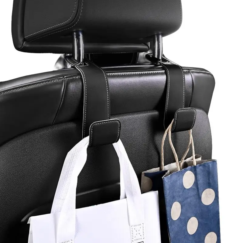Car Seat Back Storage Hook, 1 Count PU Leather Car Seat Back Hanging Hook, Universal Car Interior Accessories for Stowing & Tidying, Holder, Car Organ