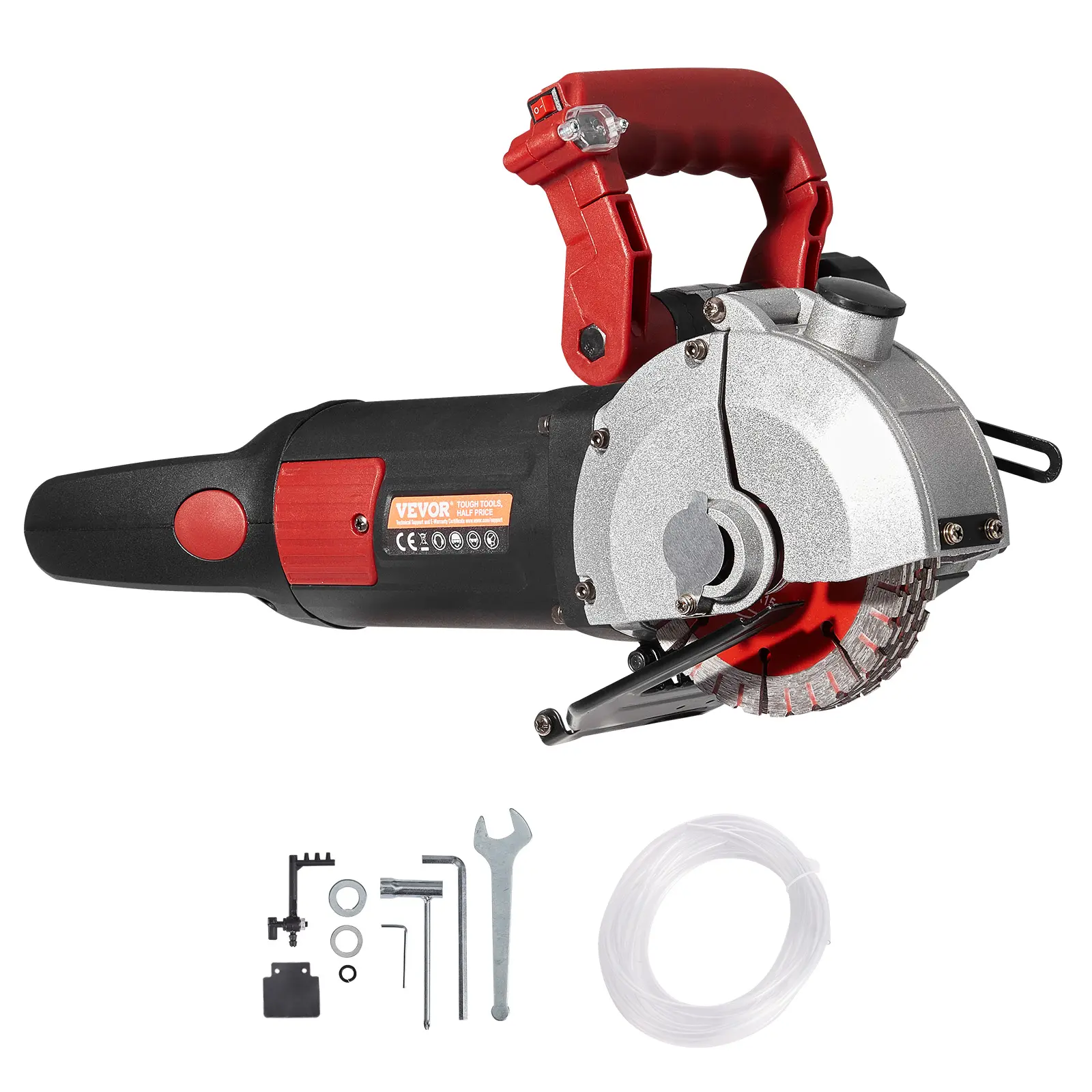 【summerfinds】VEVOR Wall Chaser, 2500W 38 mm Cutting Width,Wall Groove Cutting Machine 34MM Cutting Depth,Wall Slotting Machine With 5 Saw Blades 4.5" Diameter 6300r/Min,One-time Forming Dustless
