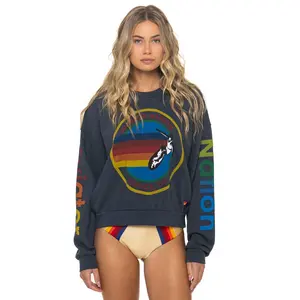 AVIATOR NATION RELAXED CREW SWEATSHIRT - CHARCOAL
