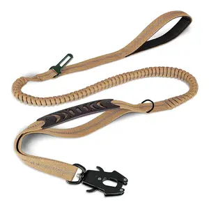 Tactical Dog Leash with Padded Handle, Reflective Safety Buckle, Suitable for Medium and Large Dogs, Durable Pet Training Gear, No Tangle Leash
