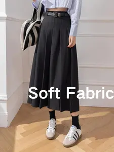 High Waist A-Line Skirt, Pleated Design, Casual Style, Perfect for Spring & Summer, New Arrival, Comfortable Fit