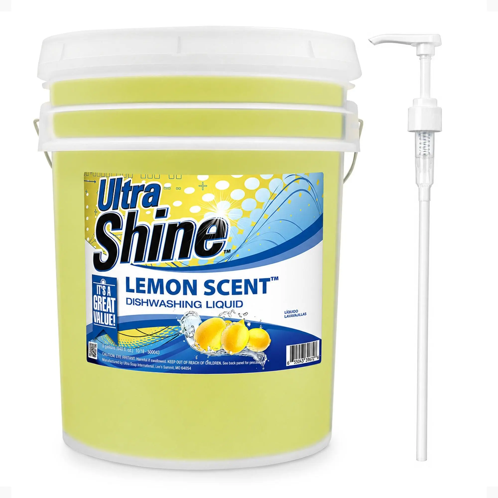 Ultra Shine ™ 5 Gallon 2X Platinum ™ Dish Cleaning Liquid, Lemon Scent, Yellow