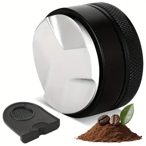 51/53/58mm Dual Head Coffee Leveler with Silicone Tamper Mat, Stainless Steel Coffee Distributor - Adjustable Distributor & Tamper, Angled Slopes Espresso Tampers for Espresso Machine Accessories, Coffee Shops, Coffee Bar Accessories, Coffee Tools