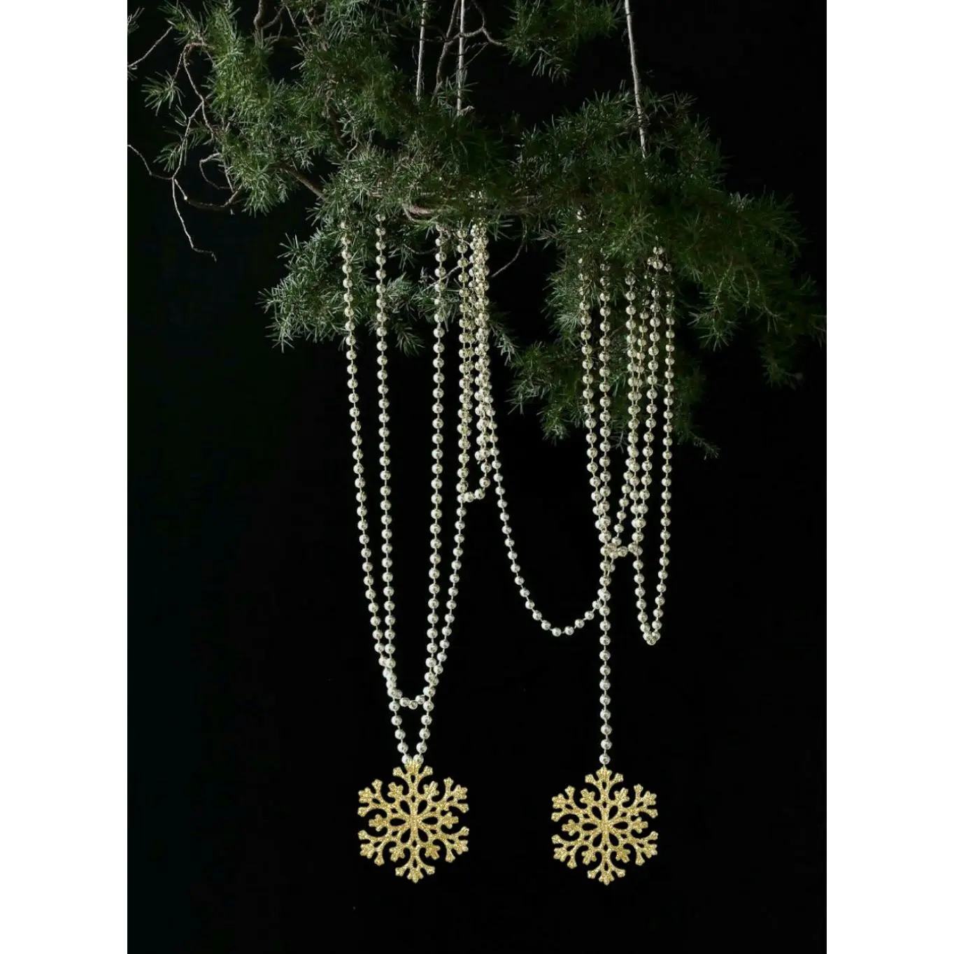 4" Gold Snowflake Christmas Ornaments, Set of 6