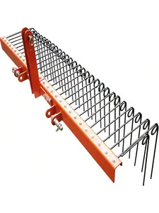72" Spring Landscape Rake For Tractor, Pine Straw Rake 3 Point With 30 Tines, Powder Coated Steel Straw Rake Fits Cat1 Cat2 3 Point Landscape Rake For Tractor, 72" Spring Pine Straw Rake With 30 Steel Tines, Suitable