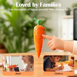 60-Second Voice Recorder with Playback & Audio Recorder Pen - Cute Carrot-Shaped Recorder Device, Smooth-Writing Ballpoint Pen - Fun & Creative Gift for Kids, Students, Teachers