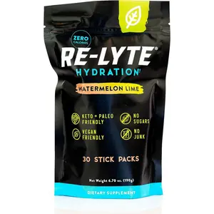 ReLyte Hydration Electrolyte Powder Mix, Watermelon Lime (30 Stick Packs)