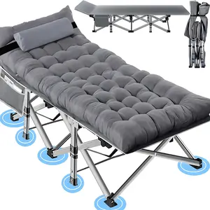 Heavy Duty Folding Camping Cot Bed, Portable Sleeping Cot Supports Up to 500 lbs, Easy Fold Outdoor Travel Guest Bed