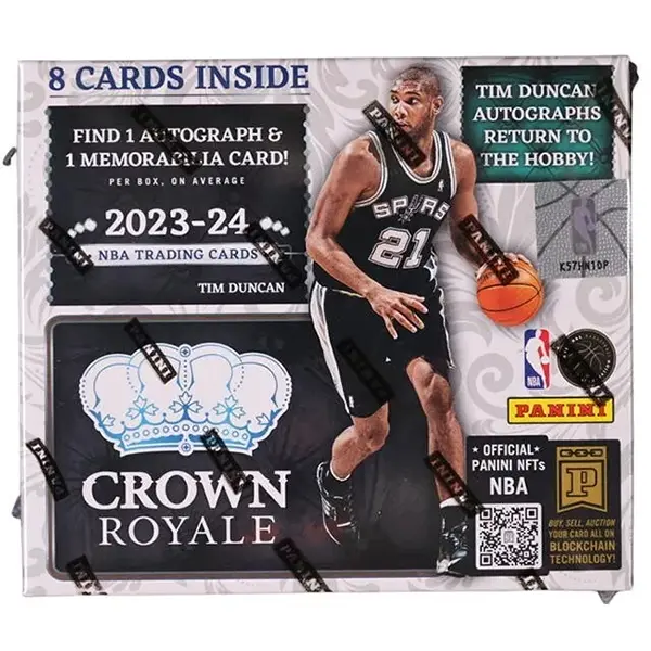 2023-24 Panini Crown Royale NBA Basketball Box/Pack - 8 Cards/Pack, 1 Pack/Box, Authentic Collectible Cards, Autograph Memorabilia Cards, Sports Trading Card