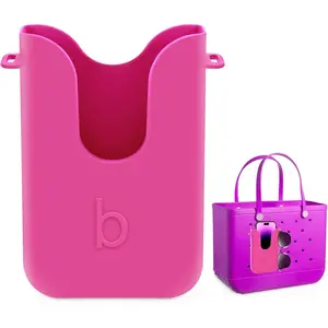 Phone Holder for Bogg Bags, Compatible Phone Case Attachment, Beach Tote Bag Accessory - Ideal Holder for Bogg & Similar Beach Bags (Pink)