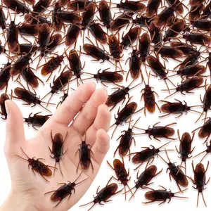Fake Cockroach Toy Set - Pack of 100 - Prank Plastic Cockroaches with Bendable Legs and Antennae - Fake Roaches for Pranking, Creepy Decor, and Filming Props - Plastic Bugs for Kids