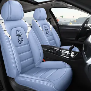 Universal Car Seat Cover Set, PU Leather Material, Comfortable & Durable Design, All-Season Protection, Full Coverage Auto Interior Accessory