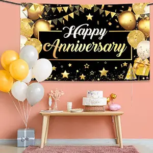 Happy Anniversary Wishing Banner and Party Decoration, Wedding Anniversary Decorations, Happy Anniversary Sign