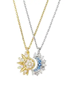 New Sun Moon Necklace Set, Unique Layered Design, Perfect Party Accessory, Fashionable Jewelry for Women