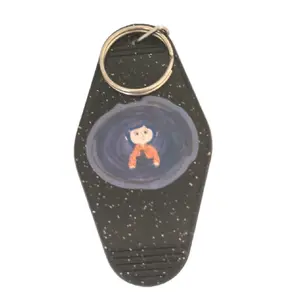 Coraline Animation Cartoon Keychain Handmade with Starry Design and Character Image Perfect for Collectors and Fans