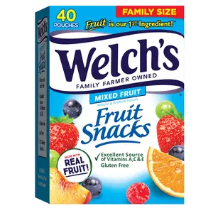 Fruit Snacks, Mixed Fruit, Perfect Stocking Stuffer, Bulk Pack, Gluten Free, Individual Single Serve Bags, 0.8 oz (Pack of 40) fruit snacks