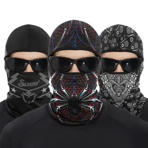 Motorcycle Riding Mask Balaclava Clown Ghost Skull UV Ice Silk Quick-Drying Summer Men's Outdoor Bicycle Head Cover Helmet Polyester