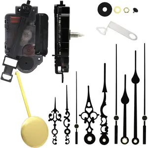 12888 Quartz Pendulum Clock Movement DIY Movement Kits with 2 Pairs Hands and Pendulum Total Shaft Length is 20mm (51/64 inch).
