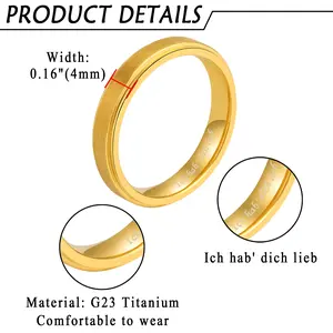 OIDEA G23 Titanium Promise Ring - Engraved, Polished Titanium Construction Ring for Men, Fashion Accessories Costume Jewelry Band, Titanium Construction Rings
