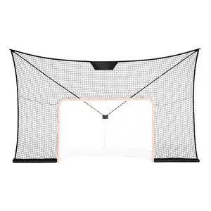 VEVOR Hockey Goal Backstop Net,  Street Hockey Sports Backstop Netting,  Portable Indoor Outdoor Hockey Training Net, 12x7 FT Large Size Target Net, Easy Assemble, Black (Goal Frame Not Included)