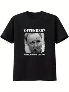 Archie Bunker 'Whoop Dee Do' Retro 70s TV Quote Men's Slim Fit Cotton T-Shirt - Black Vintage Graphic Tee with Distressed Print, Breathable Casual Streetwear for Everyday Comfort, Durable Print Shirt