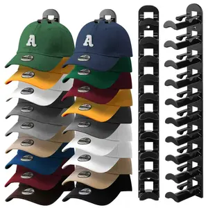 Hat Organizer For Baseball Caps 2 Pack Hat Rack On Wall For Men Hold up to 20 Hats Decoration Hat Hook for Wall with Strong Adhesive and Nail for Door Bedroom Closet Cap Rack Wall Mounted Hat Hanger Holder Multilayer Two Mounting Option Hat Storage