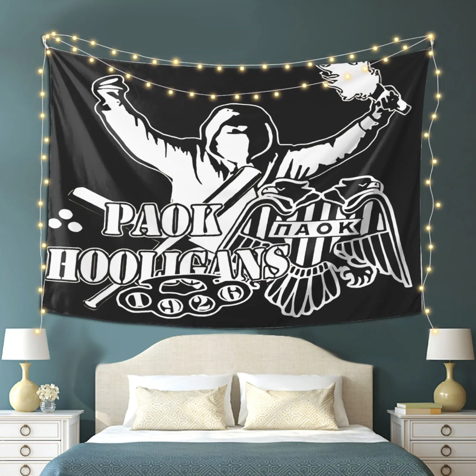 [JIT] Hooligan Theme Polyester Wall Tapestry - Unique Pattern Synthetic Home Decor, Durable Stylish Wall Art, Party Accent, Holiday Gift Ideas