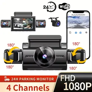 ZENTRO 360° Dash Cam Front and Rear Rotatable Dashcam: 4 Channel 1080P Dash Camera for Cars with 5G WiFi and Free 32GB Card Dash Camera with G-Sensor Super Night Vision 24H Parking Monitor