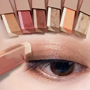 6Pcs Two Color Eyeshadow Stick Set Cosmetic Shimmering Matte Highlighter Eye Shadow Glossy Natural Long Lasting Waterproof Smudge-proof Makeup