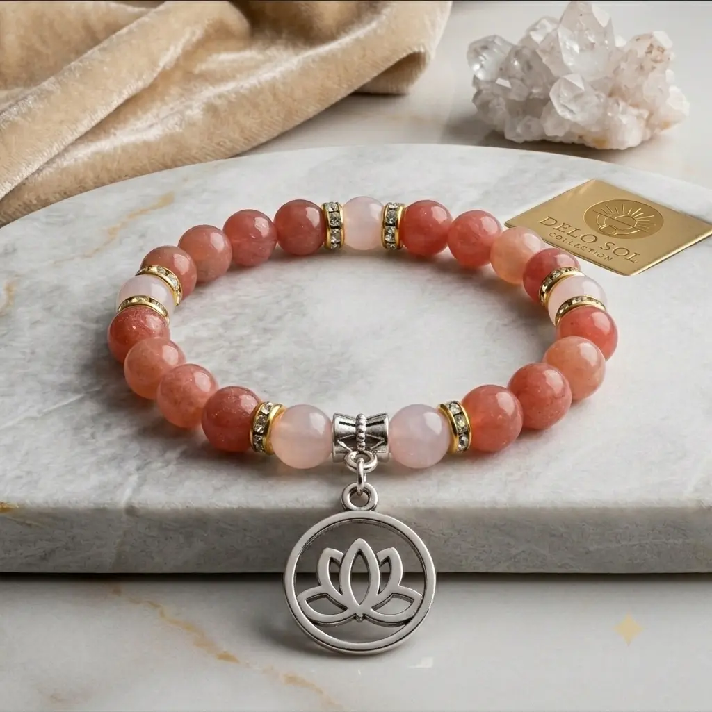 CHERRY & ROSE QUARTZ with CHARM