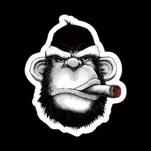 Gorilla Gaze: Cigar Edition Stickers Vinyl Sticker Decorative Decor