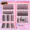 DIY Lash Clusters Kit, 600 Pcs Eyelashes Clusters Extensions Kit 8-16mm Individual Lashes D Curl Mixed False Eyelashes, with Bond&Seal&Eyelash Tweezers& Brush, Eyelash Extension Set