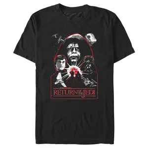 Men's Star Wars: Return of the Jedi Return of the Jedi Emperor Palpatine Black and Red Poster T-Shirt