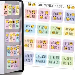 32pcs Monthly Planner Tabs, Adhesive Index Stickers for Planners, Journals, & Organizers, Decorative Tabs for Office & Study Organization, Sticky Labels