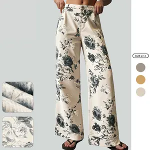 Imily Bela Women's Floral Baggy Wide Leg Jeans Casual High Waisted Boyfriend Vintage Boho Denim Pants with Pockets summervibes