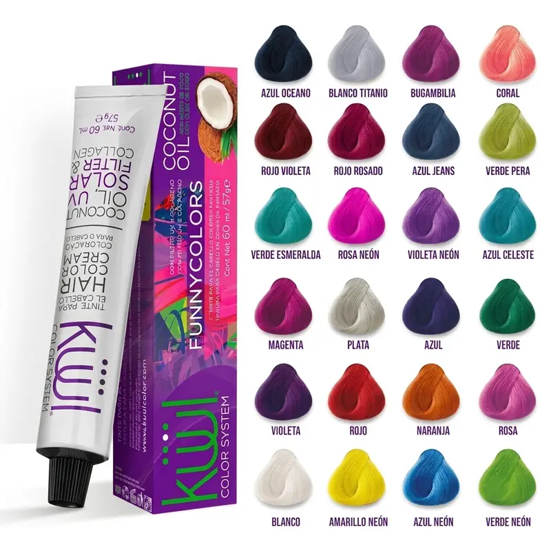 Kuul Funny Color Hair Dye - Tintes Fantasía | Vibrante Tonos Para El Cabello