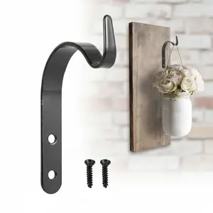 Heavy Duty Wall Mounted Shelf Plant Holder: Rustproof Coat Hook for Indoor Outdoor Garden, Balcony Storage Basket Organizer, Multi-Purpose Hanging Rack for Patio Balcony.