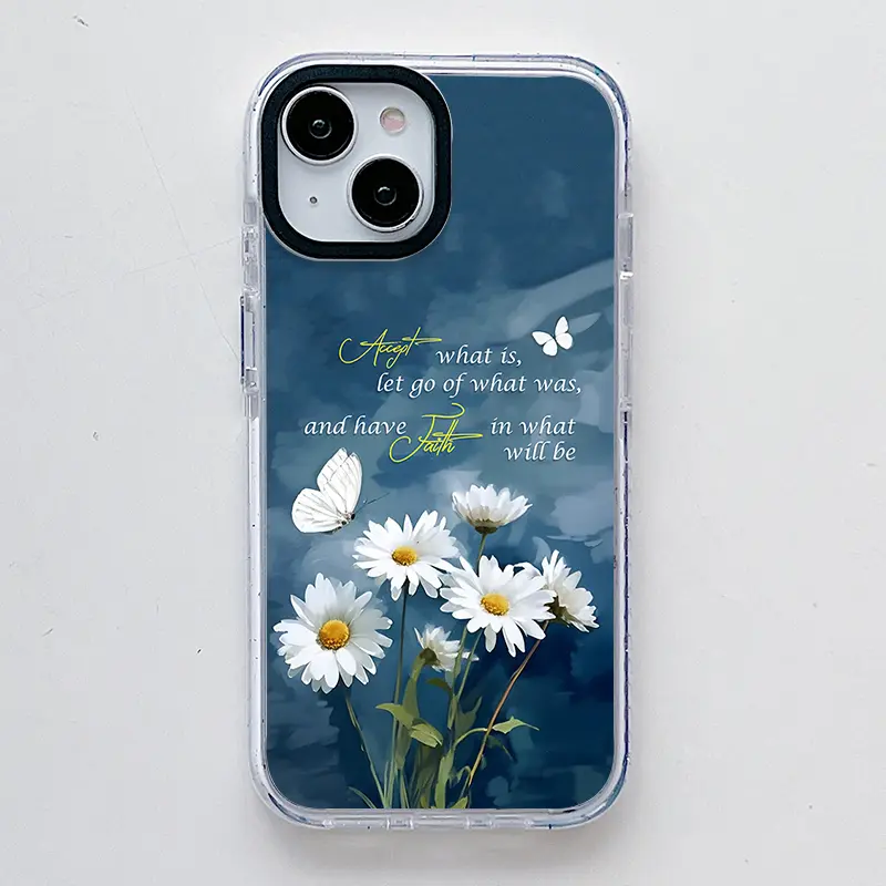 Girly Daisy and Butterfly TPU Soft Phone Case - Scratch-Resistant, Shockproof Protective Casing for iPhone 16/15/14/13/12/11 Pro Max Plus - Smartphone Cellphone Accessories for Enhanced Protection