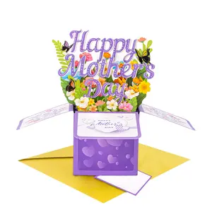 3D Pop Up Mothers Day Card Happy Mothers Day Pop Up Flower Bouquet Card with Envelope Mother's Day 3d Greeting Card Mother's Day Pop Up Card Gifts for Her Wife Mom Grandma Aunt Daughter