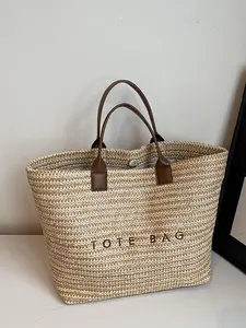 French Lazy Style Natural Straw Woven Tote Bag For Women Daily Casual Street Shopping Versatile Fashion Personality Womens Handbag Handcrafted Bag Casual Trendy Bag