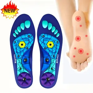 1 Pair Magnetic Acupressure Massage Insoles - Ergonomic Arch Support, Soft Elastic EVA Material, Breathable Non-Slip Design, Cut-to-Fit for Men & Women, Daily & Sports Use, Comfortable Foot Care, Durable Insoles, Supportive Soles, Comfy Insole