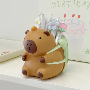 Cute Turtle Backpack Pen Holder Storage Box, Stationery Storage Organizer, Expressive Eyes Design, Ideal for Students Office Home Decor, Holds Pens Pencils Markers