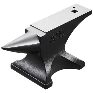 VEVOR Single Horn Anvil, 55lbs Cast Steel Anvil, High Hardness Rugged Round Horn Anvil for Blacksmiths, with Large Countertop and Stable Base, Metal Working Tool for Metal Bending, Shaping, Twisting
