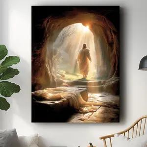 Risen Jesus Canvas Print, Empty Tomb, Christian Easter Artwork