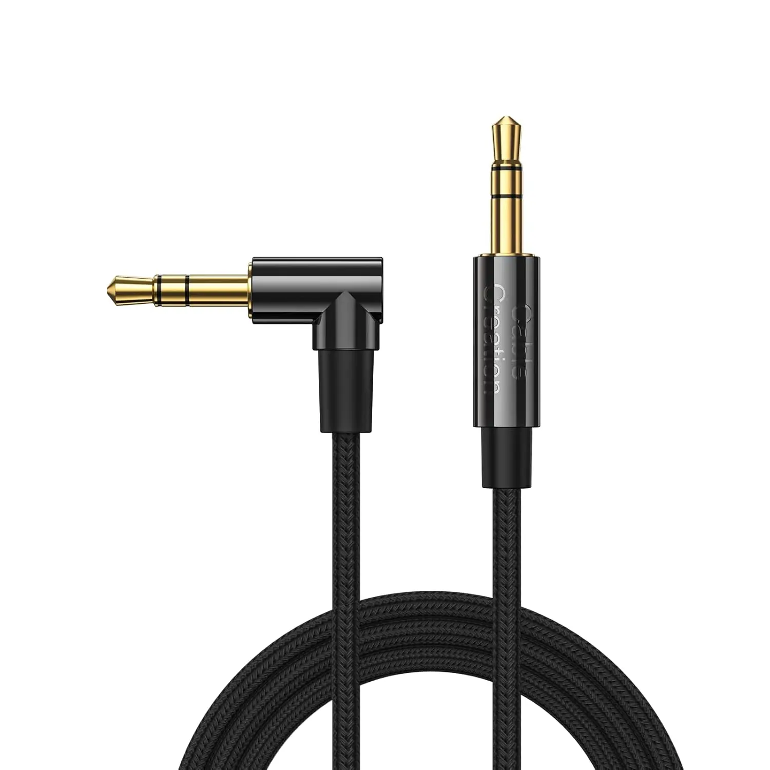 3.5mm Audio  3FT/0.9M, 3.5mm Right Angle Male to Male Auxiliary Jack HiFi  with - Copper Core for  Stereos, , PS4, , Echo-Dot & More