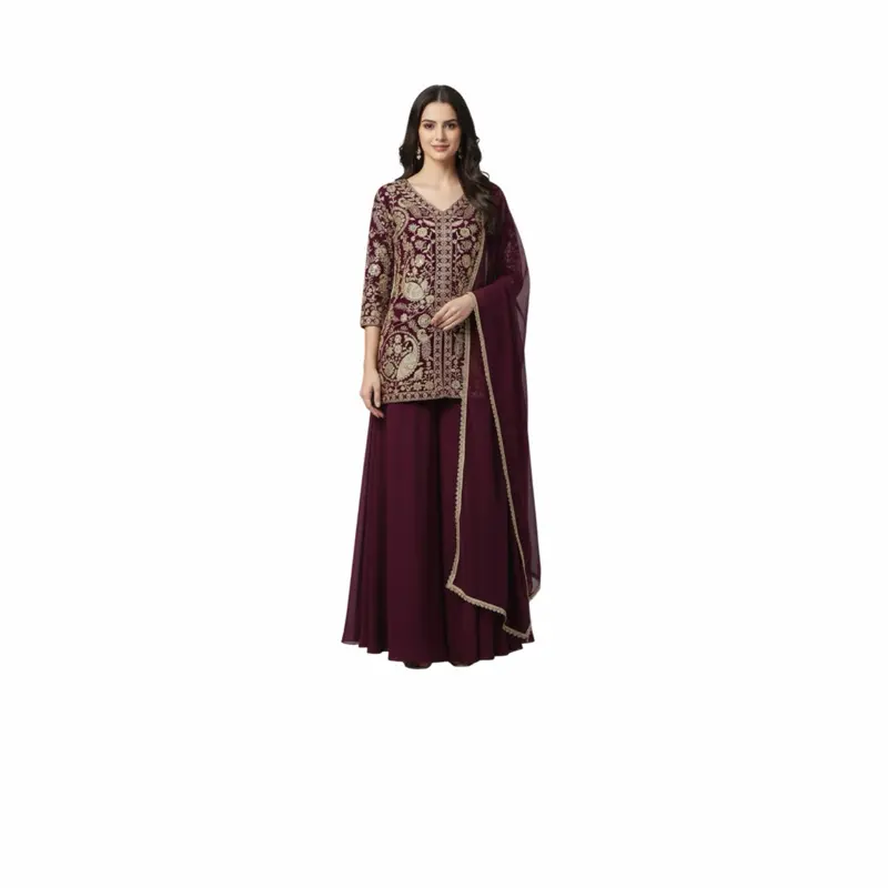 Party wear sarara set heavy embroidery tops with plain sarara and dupatta beautiful concept for this festive season