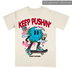PE Keep Pushin' Planet Euphoria Shirt, Vintage Style 90s Retro Unisex Streetwear Tee , Retro Chic Tee