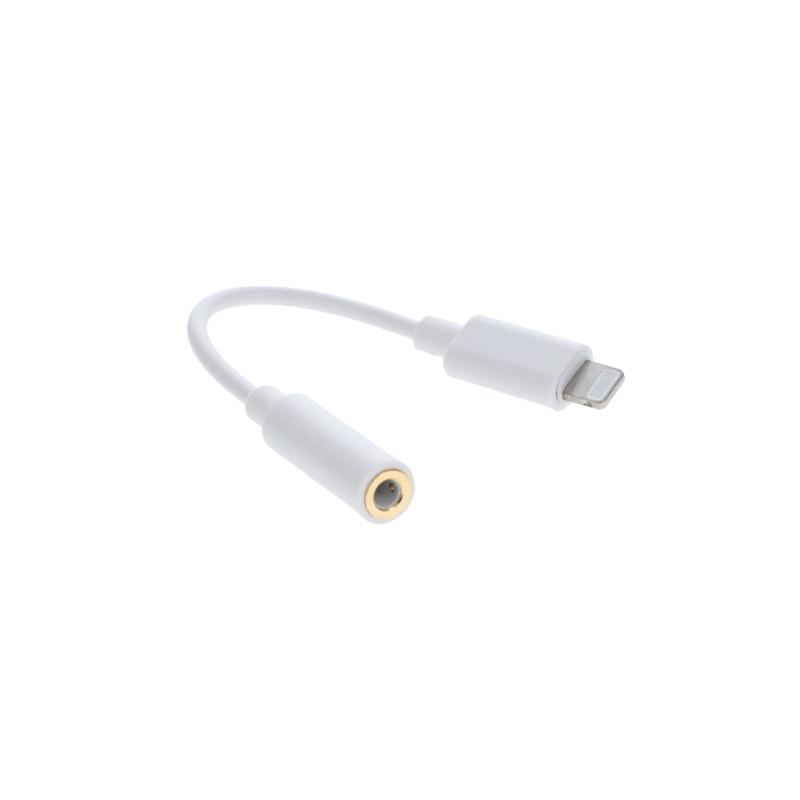 360-Degree Rotatable Stand Lightning to 3.5mm Standard Jack Audio Adapter Cable - 3 inch Compact PVC-Coated Moisture-Proof Cord, 0.06 lbs, for iPhone Devices, Office Headphone Accessories