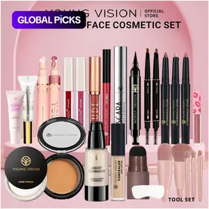 YOUNG VISION 22-Piece Full Face Makeup Kit Set, Foundation Eye Lip Tools, Three Sets for All Skin Types, One-Stop Precise Makeup #GLOBAL PICKS