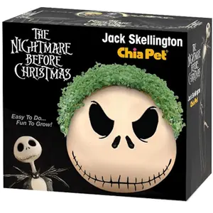 Chia 6025032 The Nightmare Before Christmas Clay Pet Jack Skellington Decorative Planter, Brown